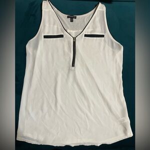Express Semi Sheer White Tank Top